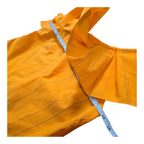 Sachin + Babi one shoulder yellow striped blouse size 10 medium - Picture 6 of 7